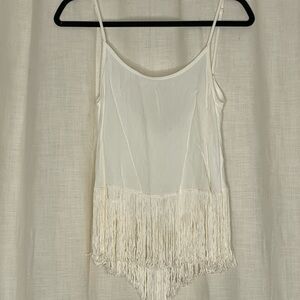 Olivaceous Cream Fringe Camisole
